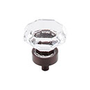 Top Knobs [TK128ORB] Crystal Cabinet Knob - Octagon - Clear - Oil Rubbed Bronze Stem - 1 3/8" Dia.