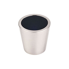 Top Knobs [TK129BSN] Crystal Cabinet Knob - Black Insert - Brushed Satin Nickel Stem - 1 1/16" Dia.