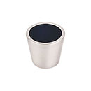 Top Knobs [TK130BSN] Crystal Cabinet Knob - Black Insert - Brushed Satin Nickel Stem - 13/16" Dia.
