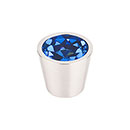 Top Knobs [TK132BSN] Crystal Cabinet Knob - Blue Insert - Brushed Satin Nickel Stem - 13/16&quot; Dia.