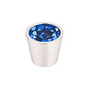 Top Knobs [TK132BSN] Crystal Cabinet Knob - Blue Insert - Brushed Satin Nickel Stem - 13/16" Dia.