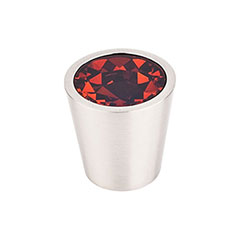 Top Knobs [TK133BSN] Crystal Cabinet Knob - Wine Insert - Brushed Satin Nickel Stem - 1 1/16" Dia.