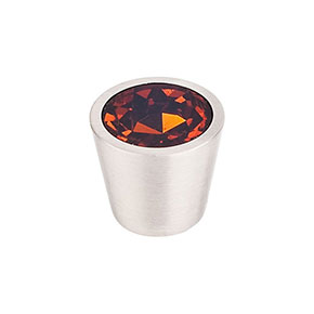 Top Knobs [TK134BSN] Crystal Cabinet Knob - Wine Insert - Brushed Satin Nickel Stem - 13/16" Dia.