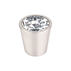 Top Knobs [TK135BSN] Crystal Cabinet Knob - Clear Insert - Brushed Satin Nickel Stem - 1 1/16&quot; Dia.