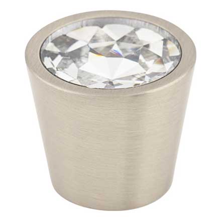 knobs cabinet crystal knob brushed nickel stem insert satin clear dia hardware