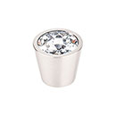 Top Knobs [TK136BSN] Crystal Cabinet Knob - Clear Insert - Brushed Satin Nickel Stem - 13/16" Dia.