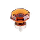 Top Knobs [TK138BSN] Crystal Cabinet Knob - Octagon - Wine - Brushed Satin Nickel Stem - 1 3/8&quot; Dia.