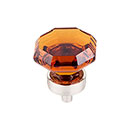 Top Knobs [TK138BSN] Crystal Cabinet Knob - Octagon - Wine - Brushed Satin Nickel Stem - 1 3/8" Dia.