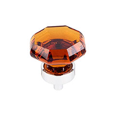 Top Knobs [TK138PC] Crystal Cabinet Knob - Octagon - Wine - Polished Chrome Stem - 1 3/8&quot; Dia.
