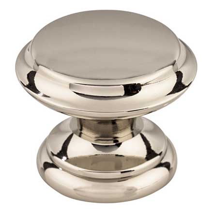 Top Knobs [M1304] Die Cast Zinc Cabinet Knob - Flat Top Series - Polished Nickel Finish - 1 3/8" Dia.