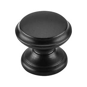 Top Knobs [M1875] Die Cast Zinc Cabinet Knob - Flat Top Series - Flat Black Finish - 1 3/8" Dia.