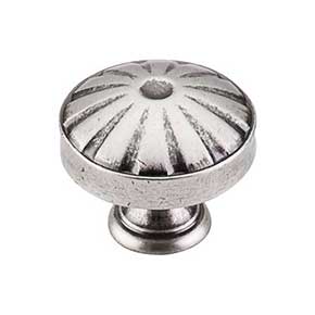 Top Knobs [M1223] Die Cast Zinc Cabinet Knob - Round Hudson Series - Pewter Antique Finish - 1 1/4" Dia.