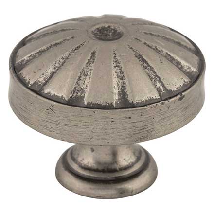 Top Knobs [M1223] Die Cast Zinc Cabinet Knob - Round Hudson Series - Pewter Antique Finish - 1 1/4" Dia.