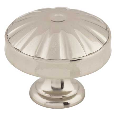 Top Knobs [M1611] Die Cast Zinc Cabinet Knob - Round Hudson Series - Polished Nickel Finish - 1 1/4&quot; Dia.