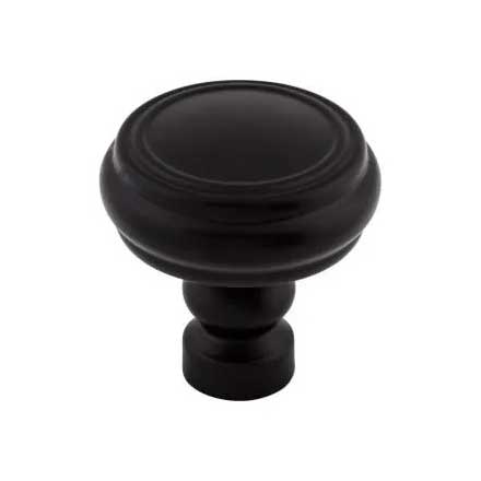 Top Knobs [TK880BLK] Die Cast Zinc Cabinet Knob - Brixton Series - Flat Black Finish - 1 1/4" Dia.
