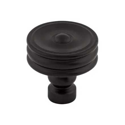 Top Knobs [TK881BLK] Die Cast Zinc Cabinet Knob - Brixton Series - Flat Black Finish - 1 1/4" Dia.