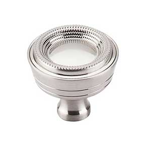 Top Knobs [M1594] Hollow Brass Cabinet Knob - Beaded Series - Brushed Satin Nickel Finish - 1 5/16" Dia.