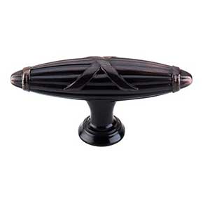 Top Knobs [M1646] Die Cast Zinc Cabinet T-Knob - Ribbon & Reed Series - Tuscan Bronze Finish - 2 3/4" L