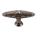 Top Knobs [M930] Die Cast Zinc Cabinet T-Knob - Ribbon &amp; Reed Series - German Bronze Finish - 2 3/4&quot; L