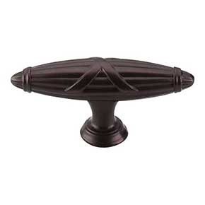 Top Knobs [M931] Die Cast Zinc Cabinet T-Knob - Ribbon & Reed Series - Oil Rubbed Bronze Finish - 2 3/4" L