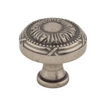 Top Knobs [M959] Die Cast Zinc Cabinet Knob - Ribbon Series - Pewter Antique Finish - 1 1/4" Dia.