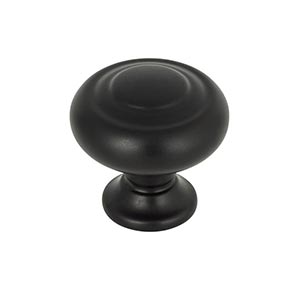 Top Knobs [TK1000BLK] Die Cast Zinc Cabinet Knob - Kent Series - Flat Black Finish - 1 1/4" Dia.