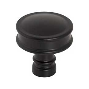 Top Knobs [TK3140BLK] Die Cast Zinc Cabinet Knob - Cranford Series - Flat Black Finish - 1 1/4" Dia.