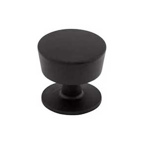 Top Knobs [M1123] Die Cast Zinc Cabinet Knob - Essex Series - Flat Black Finish - 1 3/16" Dia.
