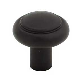 Top Knobs [TK3110BLK] Die Cast Zinc Cabinet Knob - Clarence Series - Flat Black Finish - 1 1/4" Dia.