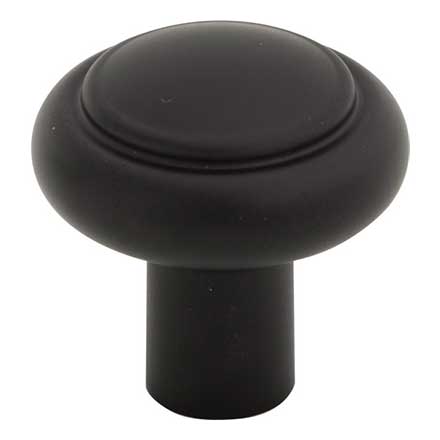 Top Knobs [TK3110BLK] Die Cast Zinc Cabinet Knob - Clarence Series - Flat Black Finish - 1 1/4" Dia.