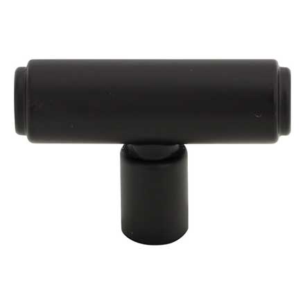 Top Knobs [TK3111BLK] Die Cast Zinc Cabinet T-Knob - Clarence Series - Flat Black Finish - 2" L