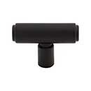 Top Knobs [TK3111BLK] Die Cast Zinc Cabinet T-Knob - Clarence Series - Flat Black Finish - 2" L