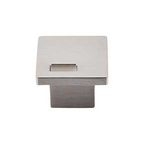 Top Knobs [TK269BSN] Die Cast Zinc Cabinet Knob - Modern Metro Slot Series - Brushed Satin Nickel Finish - 1 1/4" Sq.