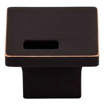 Top Knobs [TK269TB] Die Cast Zinc Cabinet Knob - Modern Metro Slot Series - Tuscan Bronze Finish - 1 1/4" Sq.