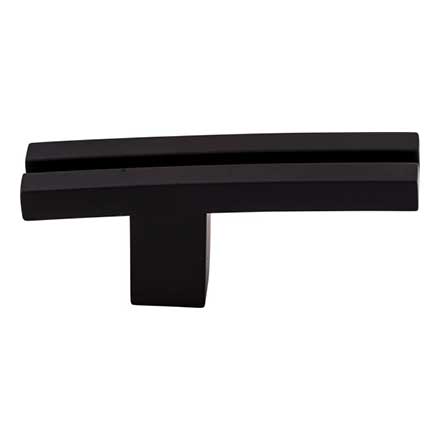 Top Knobs [TK82BLK] Die Cast Zinc Cabinet Knob - Inset Rail Series - Flat Black Finish - 2 5/8" L