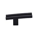 Top Knobs [TK82BLK] Die Cast Zinc Cabinet Knob - Inset Rail Series - Flat Black Finish - 2 5/8&quot; L