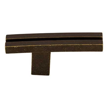 Top Knobs [TK82GBZ] Die Cast Zinc Cabinet Knob - Inset Rail Series - German Bronze Finish - 2 5/8&quot; L