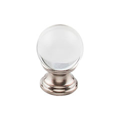Top Knobs [TK840BSN] Glass Cabinet Knob - Clarity Series - Clear - Brushed Satin Nickel Stem - 1&quot; Dia.
