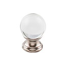 Top Knobs [TK840BSN] Glass Cabinet Knob - Clarity Series - Clear - Brushed Satin Nickel Stem - 1" Dia.