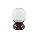Top Knobs [TK840ORB] Glass Cabinet Knob - Clarity Series - Clear - Oil Rubbed Bronze Stem - 1" Dia.