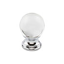 Top Knobs [TK840PC] Glass Cabinet Knob - Clarity Series - Clear - Polished Chrome Stem - 1" Dia.