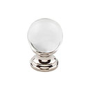 Top Knobs [TK840PN] Glass Cabinet Knob - Clarity Series - Clear - Polished Nickel Stem - 1" Dia.