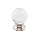 Top Knobs [TK841BSN] Glass Cabinet Knob - Clarity Series - Clear - Brushed Satin Nickel Stem - 1 3/16" Dia.