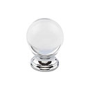 Top Knobs [TK841PC] Glass Cabinet Knob - Clarity Series - Clear - Polished Chrome Stem - 1 3/16" Dia.