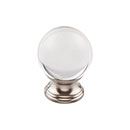 Top Knobs [TK842BSN] Glass Cabinet Knob - Clarity Series - Clear - Brushed Satin Nickel Stem - 1 3/8" Dia.