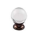 Top Knobs [TK842ORB] Glass Cabinet Knob - Clarity Series - Clear - Oil Rubbed Bronze Stem - 1 3/8" Dia.