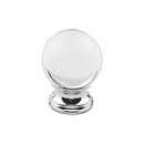 Top Knobs [TK842PC] Glass Cabinet Knob - Clarity Series - Clear - Polished Chrome Stem - 1 3/8" Dia.