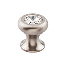 Top Knobs [TK845BSN] Crystal Cabinet Knob - Hayley Series - Clear - Brushed Satin Nickel Stem - 15/16" Dia.
