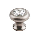 Top Knobs [TK846BSN] Crystal Cabinet Knob - Hayley Series - Clear - Brushed Satin Nickel Stem - 1 3/16" Dia.