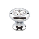 Top Knobs [TK846PC] Crystal Cabinet Knob - Hayley Series - Clear - Polished Chrome Stem - 1 3/16" Dia.